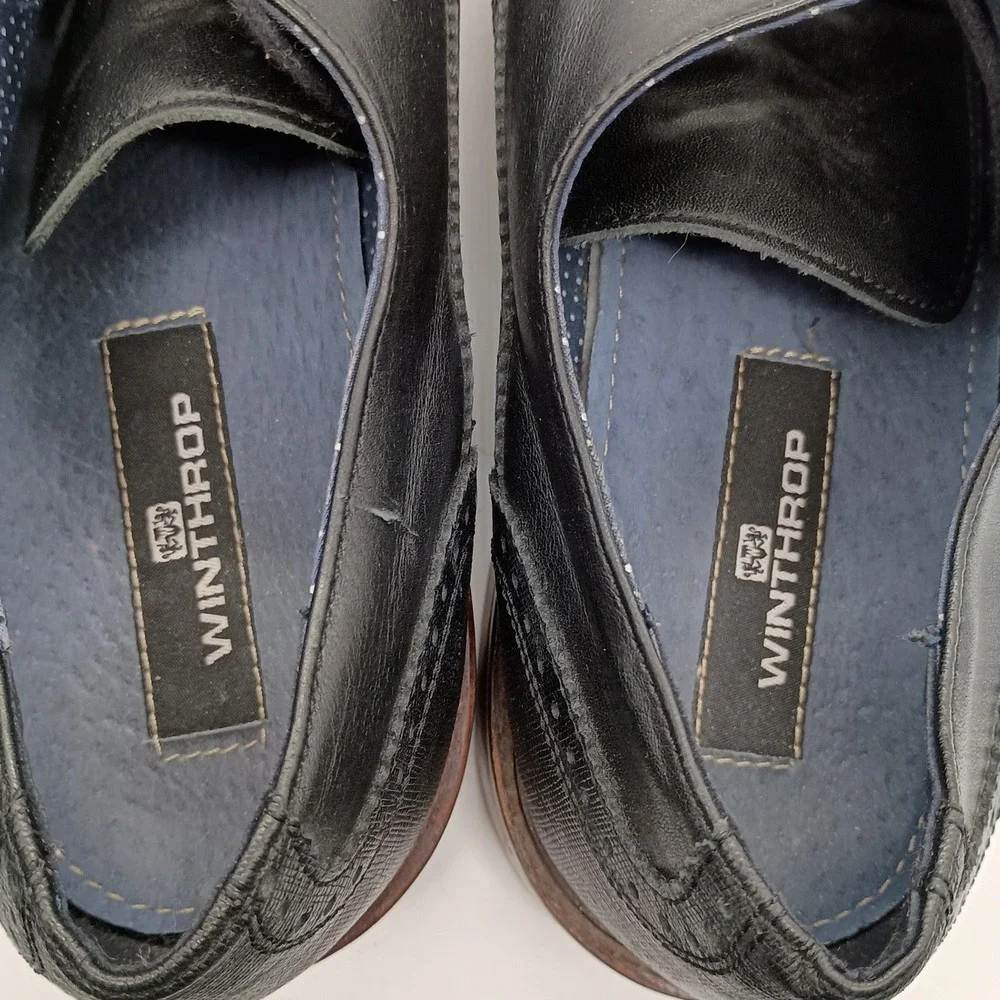 Winthrop Braxton Mens Black Leather Derby Oxford‎ Dress Shoes Size 11